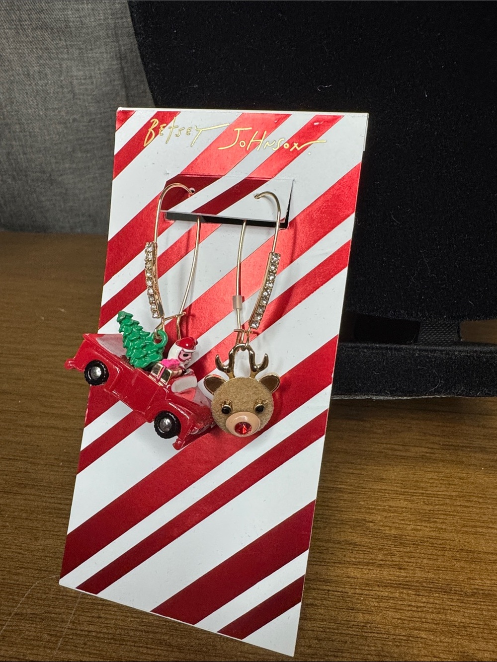 Betsey Johnson Mismatch Christmas Earrings